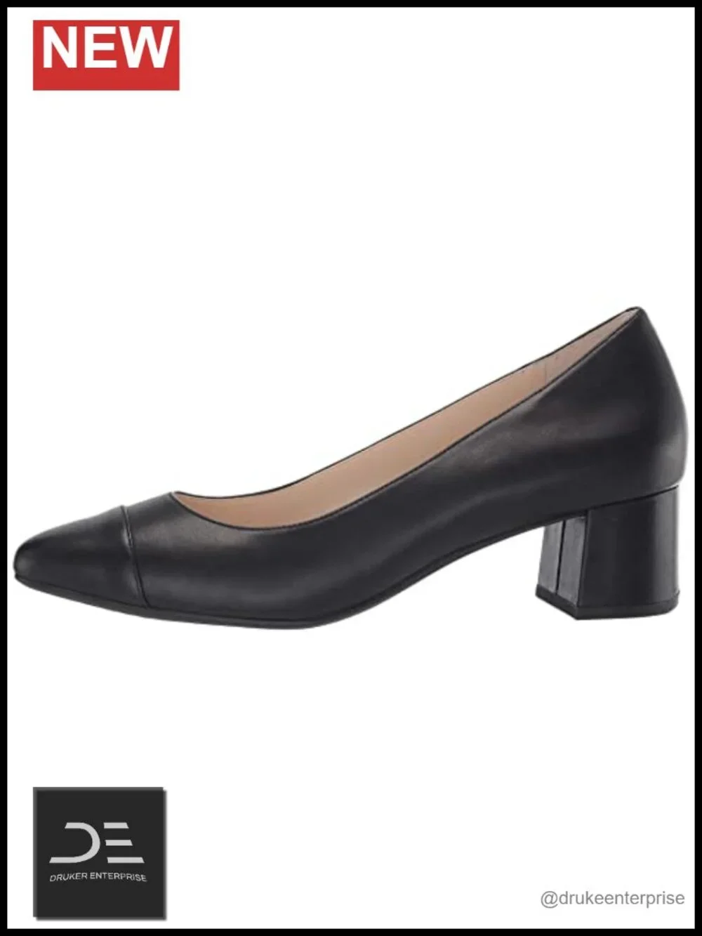 Waterproof Leather High Heel Pump Block Heel Party Wedding